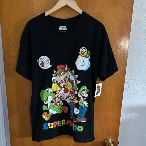 Super Mario Brothers Tshirt Mens Large Black - Picture 1 of 2